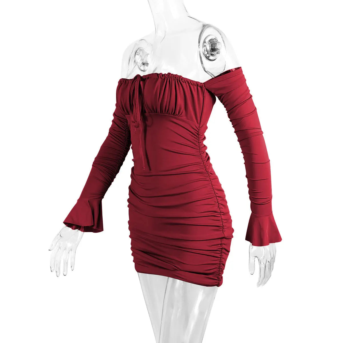 Fairyshely Sexy Ruffle Curto Vestido Clube Senhoras 2025 Outono Verde Bodycon Vestidos Para As Mulheres Festa Apertado Mini Vestido Clubwear