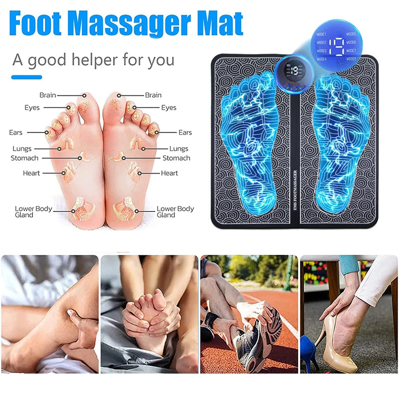 Massageador de pés elétrico Almofada de massagem muscular Treinador de relaxamento para massagem Fitness Esporte ao ar livre Casa Família Relaxar