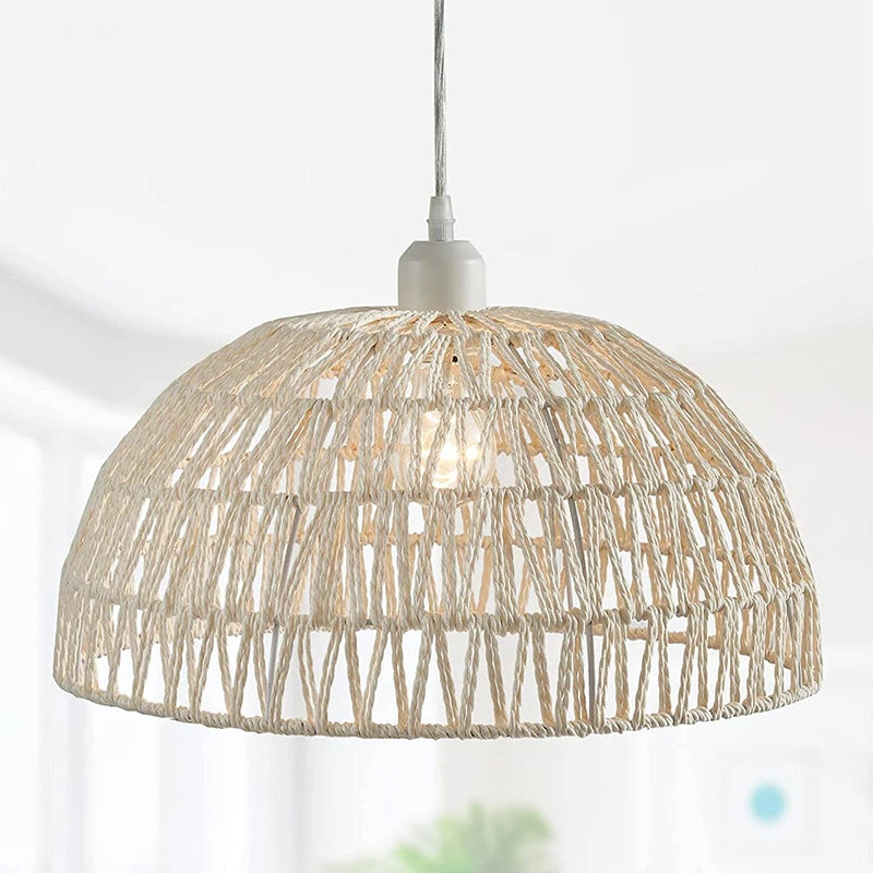 Mais novo estilo japonês corda de cânhamo tecida luzes pendentes B&B restaurante pastoral sala de chá pousada bar quarto rattan iluminação interna Quente