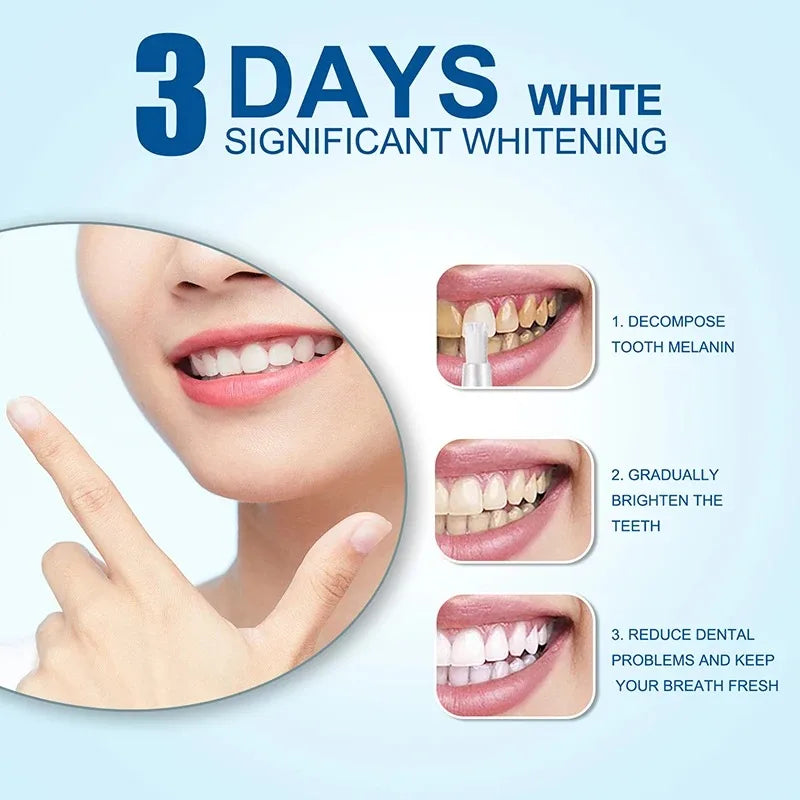 Caneta de clareamento dental Reparação Remover placa de melanina amarela 7 dias Limpeza rápida dos dentes Ferramentas de tratamento de dentes Placa de beleza Saúde