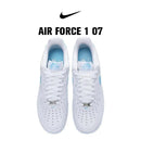 Nike Air Force 1 Low '07 Branco Aquarius Blue FQ4296-100 Resistente ao desgaste Comfort Board Shoes Low Top para homens/mulheres Original