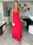 Townlike Elegante Maxi Cintura Longa Envoltório Linha A Vestido Mulheres Alça de Espaguete 2024 Vestido Primavera Verão Sem Encosto Vestidos de Festa Sexy