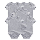 Kiddiezoom 5 Pçs/lote Quatro Estações Moda Dos Desenhos Animados de Manga Curta Do Bebê Menino Menina Bodysuits Macio 100% Algodão Recém-nascido Onesies Roupas