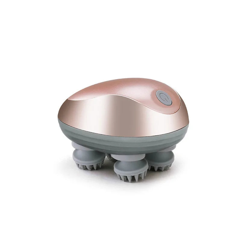 Massageador de Couro Cabeludo Elétrico Portátil à Mão, Raspa-Cabeça para Massagem Corporal Completa, Limpeza Profunda e Relaxamento do Estresse.