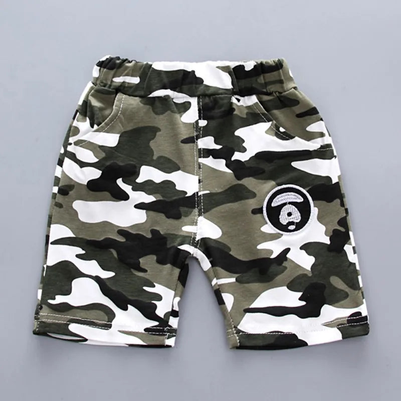 Verão Bebê Menino Roupas Ternos Crianças Infantil Camo Conjunto de Manga Curta T-shirt + Shorts Meninos da Criança Moda Conjuntos de Roupas Casuais