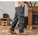 2024 Novas Calças Cargo Masculinas Soltas de Perna Reta Multi-Bolso Calças de Trabalho Vintage Calças Casuais Versáteis Modernas Primavera Outono