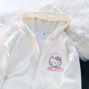 Sanrio Anime Bonito Impresso Hoodies Mulheres Dos Desenhos Animados Hello Kitty Y2k Estudantes Coreanos Moletom Solto Moda Doce Cardigan Roupas
