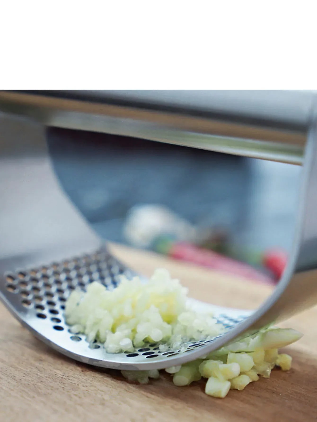 Picador de Alho Manual de Aço Inoxidável, Triturador de Alho para Frutas & Legumes, Ferramenta de Processador de Alimentos de Cozinha