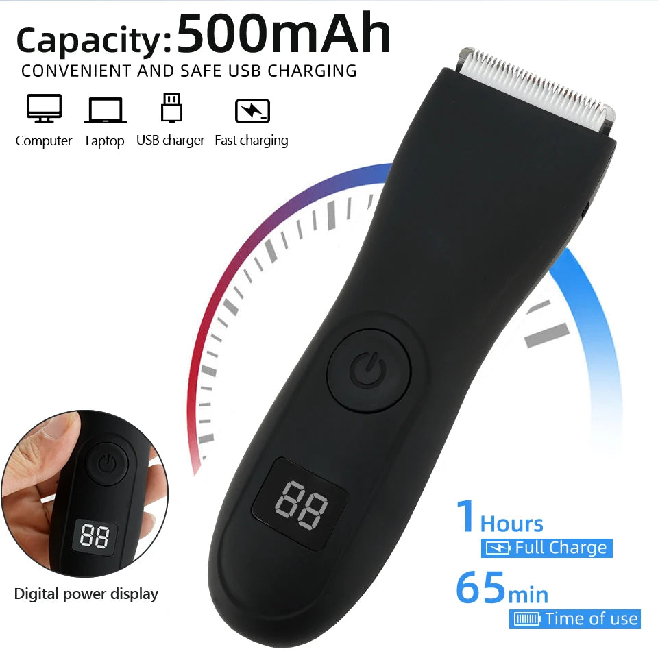 Aparador de Pêlos Corporais para Homens Bolas Mulheres Lady Shaver Remoção de Pêlos Aparador de Biquíni Aparador de Virilha & Corpo Barbeador Braço Barba Navalha