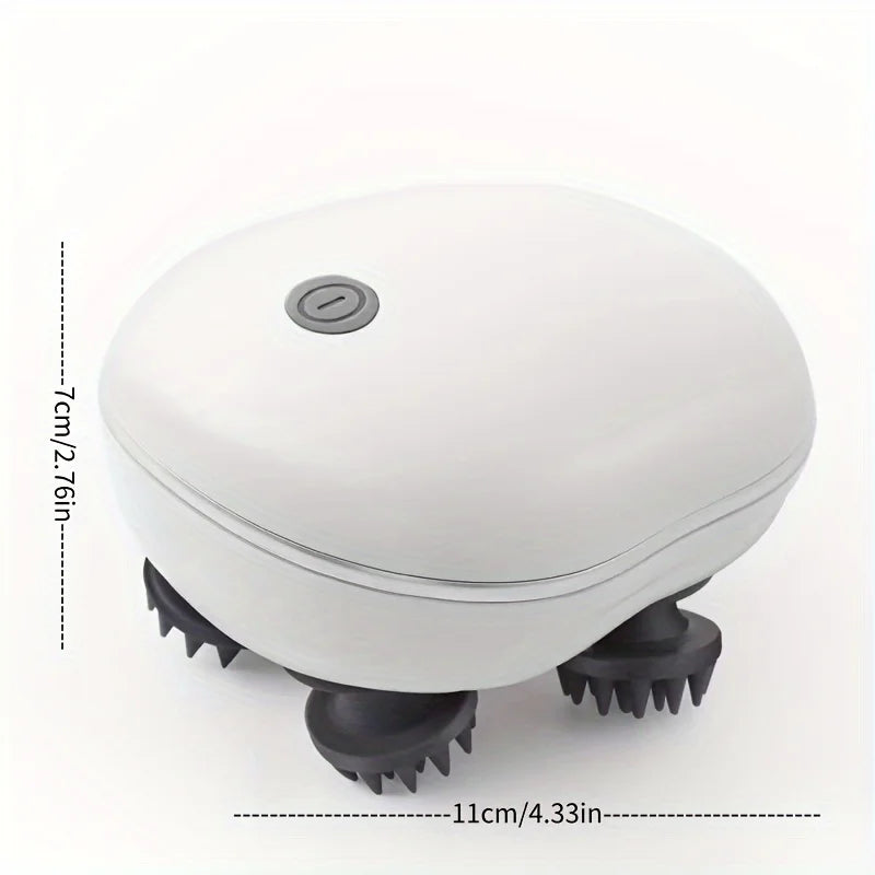 Massageador de Cabeça Mini Inteligente Profissional com Terapia de Luz Vermelha - Dispositivo à Prova d'Água para Cuidado do Couro Cabeludo, Relaxamento e Uso Doméstico