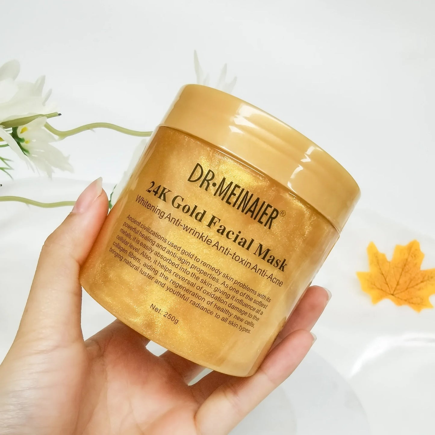 Máscara facial de sono reparadora com colágeno e ouro 24K 250g