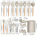 Conjunto de cozinha de utensílio de silicone 36pcs com suporte