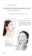 1 Caixa de Máscara em Pó Liofilizado de Peptídeo de Colágeno Set Levanta e Firme o Rosto em V Ácido Hialurônico Clareia, Hidrata e Rejuvenesce a Pele