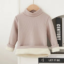 Camisa de fundo infantil outono/inverno Nova camiseta quente com fundo para homens e mulheres Roupas de pelúcia de bebê engrossadas