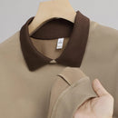 Moletom com capuz de gola polo de manga comprida unissex, blusa de moletom fashion com blocos de cores e patchwork, com capuz para homens, elegante, moletom masculino