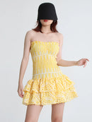 TWOTWINSTYLE Cut Out Bainha em camadas Vestido Sexy Para Mulheres Sem Alças Sem Mangas Fora Do Ombro Cintura Alta Mini Vestidos Roupas Femininas