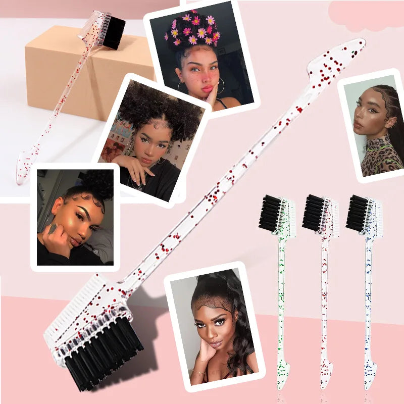 Escova Pente para Cabelo 3 em 1 1-10 Unidades Escova de Dupla Face Pente para Baby Hair & Escova para Sobrancelhas Escova de Alisamento Ferramenta para Cabelo