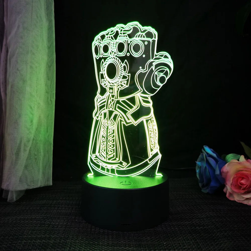 Homem-Aranha 3D Acrílico Luz Noturna USB Estéreo LED Lâmpada de Mesa Luz Fantasma Surpresa Presente de Aniversário LED Luz Usando USB e Bateria