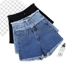 2023 Verão Mulher High Haist Jeans Shorts Moda Ásperas Denim Calças Curtas Colegial Calças Casuais Azul Preto Branco Jeans