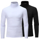 1 peça masculina fina e quente tops masculinos outono manga comprida térmica masculino gola alta moda camiseta