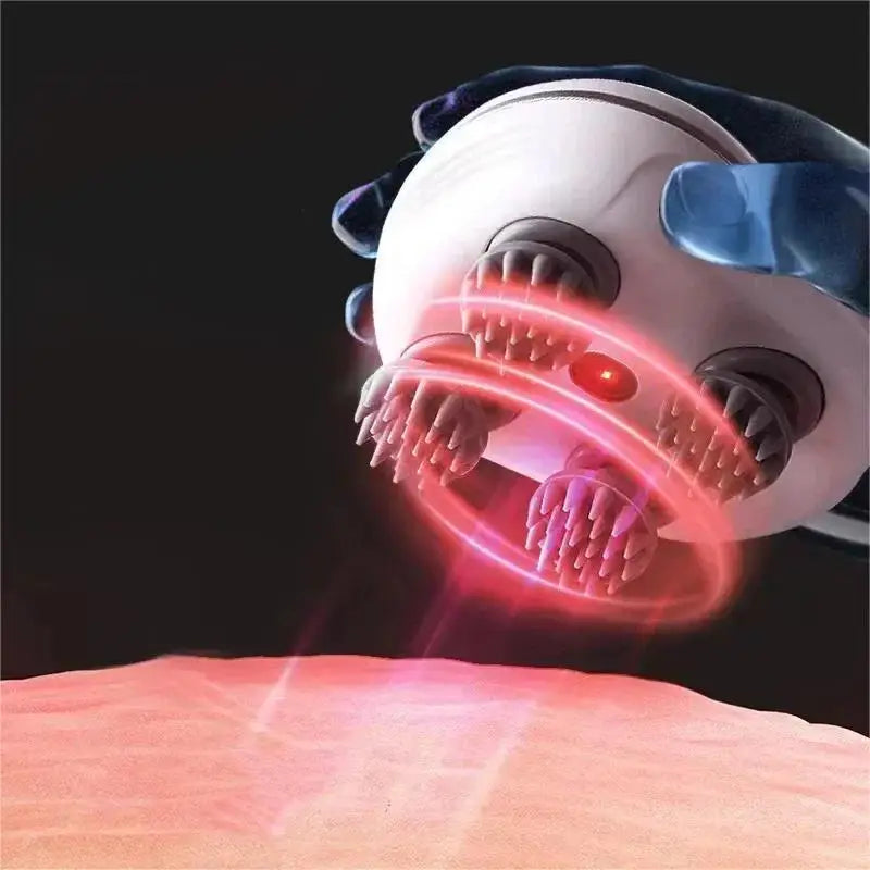 Massageador de Cabeça Mini Inteligente Profissional com Terapia de Luz Vermelha - Dispositivo à Prova d'Água para Cuidado do Couro Cabeludo, Relaxamento e Uso Doméstico