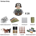 40 pcs/lote ww2 personagens militares wwii soldados do exército blocos de construção montagem de tijolos do exército nacional armas brinquedos para crianças