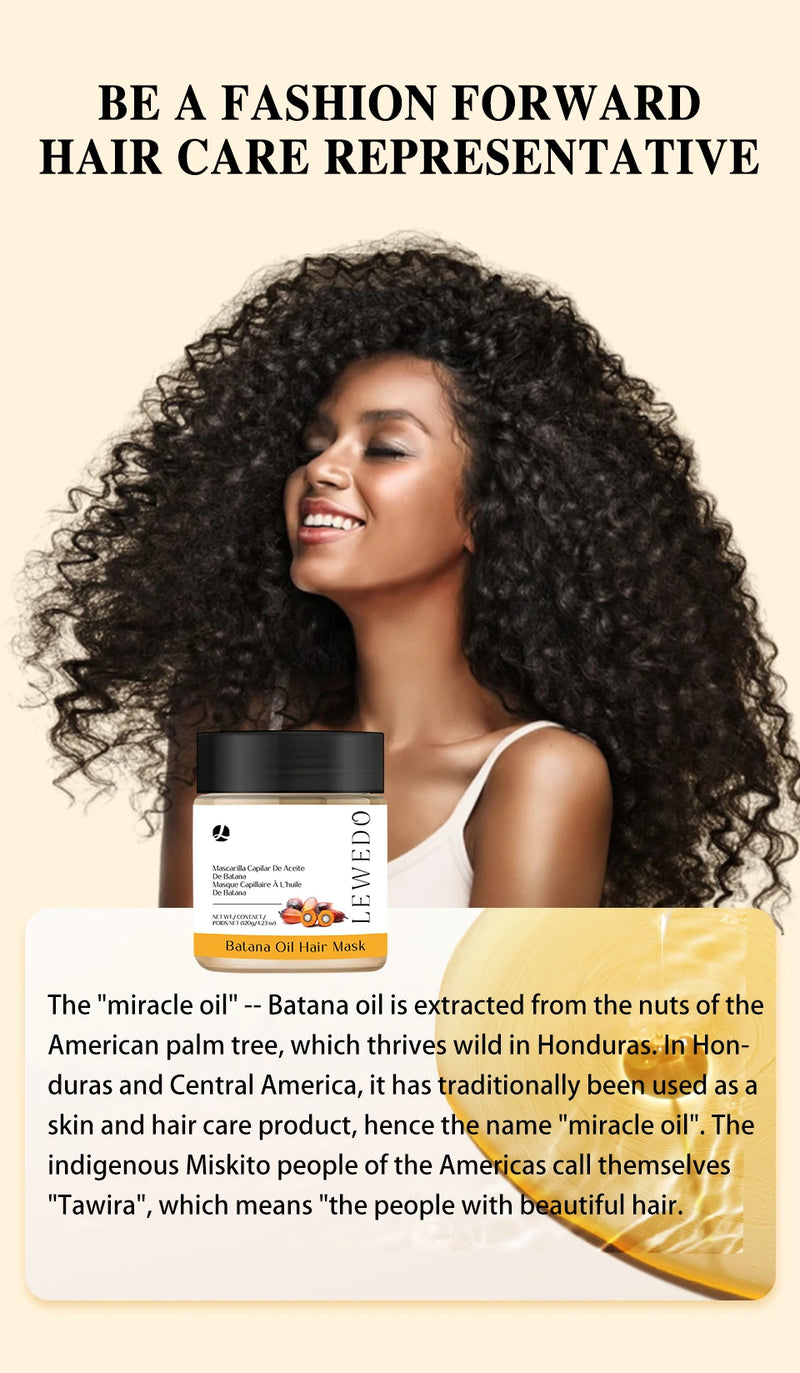 Máscara Capilar Batana Óleo Condicionador Batana 100% Natural Cuidados com o Cabelo Previne a Queda Nutre Pontas Secas Melhora a Maciez