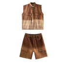 Verão Denim Crianças Roupas de Dança Hip Hop Trajes 4 Meninas Meninos Jazz Dança Desgaste Salão de Baile Camiseta Calças Shorts Dança Roupa de Palco