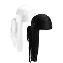 2 pcs Durags de cetim de seda para homens Designer Long Tail Beanies Doo Rags Caps Du-rags para mulheres Gravata de cetim de seda Do Rags Cap para ondas