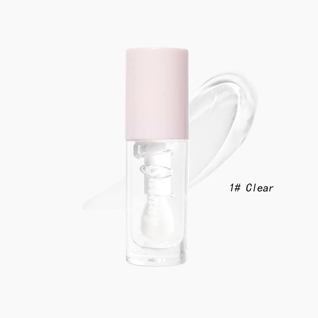 Óleo Labial Hidratante de Cristal Transparente, Gloss Labial Volumizado