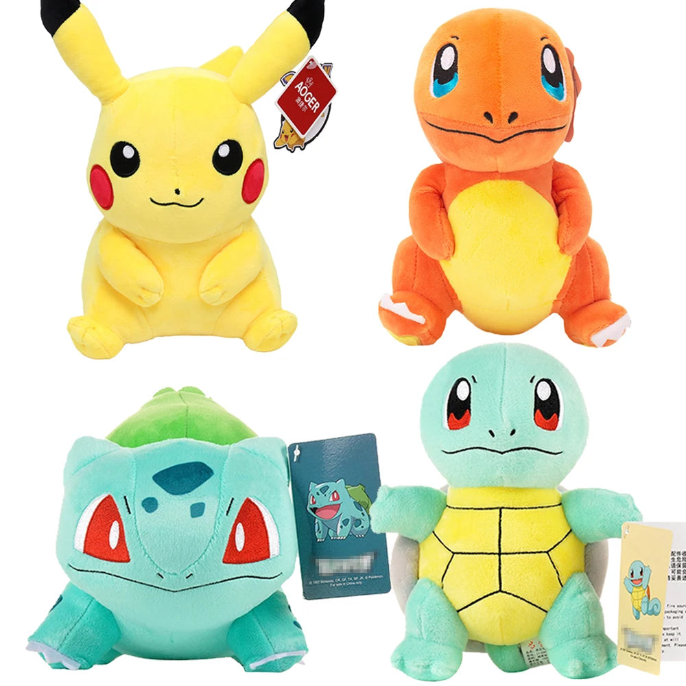 Pokemon Brinquedo de Pelúcia de Alta Qualidade Com Etiqueta Anime Cartoon Pikachu Charmander Squirtle Bulbasaur Boneca de Pelúcia Presente Para Crianças Crianças