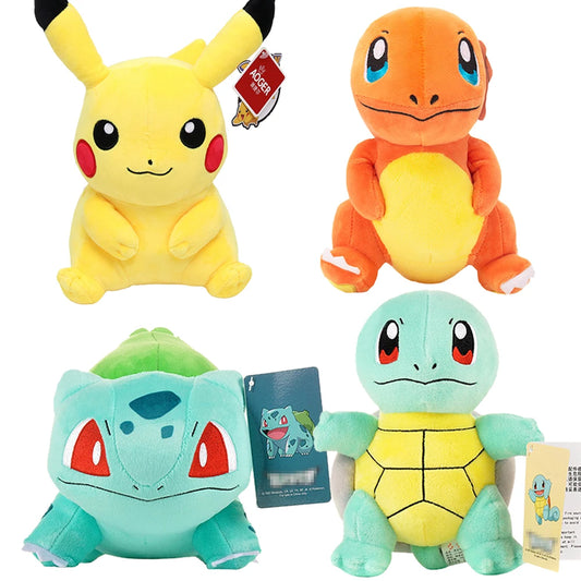 Pokemon Brinquedo de Pelúcia de Alta Qualidade Com Etiqueta Anime Cartoon Pikachu Charmander Squirtle Bulbasaur Boneca de Pelúcia Presente Para Crianças Crianças