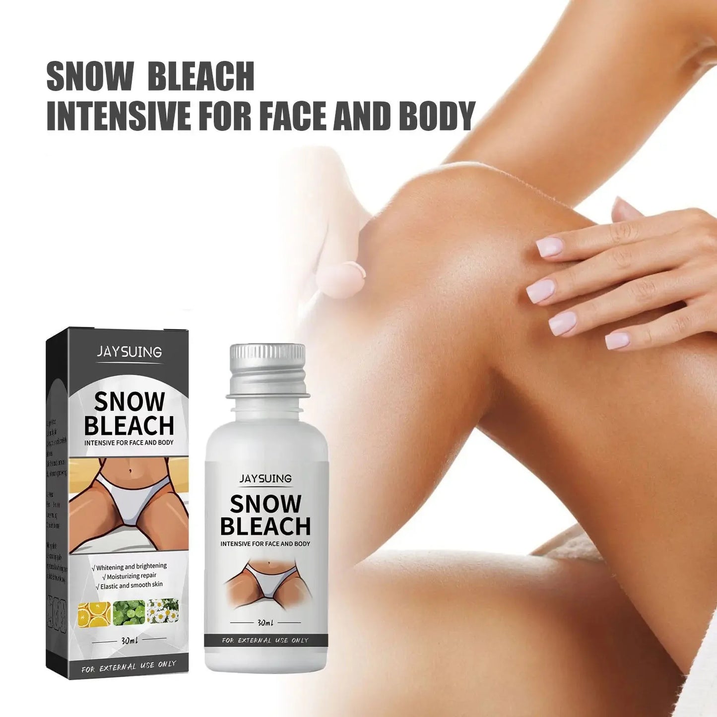 Creme de alvejante para clareamento corporal Iluminar axilas cotovelo joelhos remoção de articulações partes íntimas manchas escuras melanina neve creme de alvejante 30ml