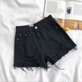 Coreano Shorts Jeans Mulheres Moda Verão Casual Cintura Alta Rasgado Jeans Bolso Borla Y2K Hot Pants Streetwear Calças Azuis