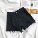 Coreano Shorts Jeans Mulheres Moda Verão Casual Cintura Alta Rasgado Jeans Bolso Borla Y2K Hot Pants Streetwear Calças Azuis