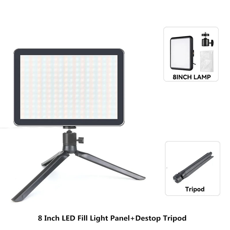 Luz de Videoconferência LED para Fotografia, Luz de Preenchimento Dimmable para Estúdio de Fotografia, Lâmpada de Preenchimento para Transmissão ao Vivo no Tiktok e Youtube