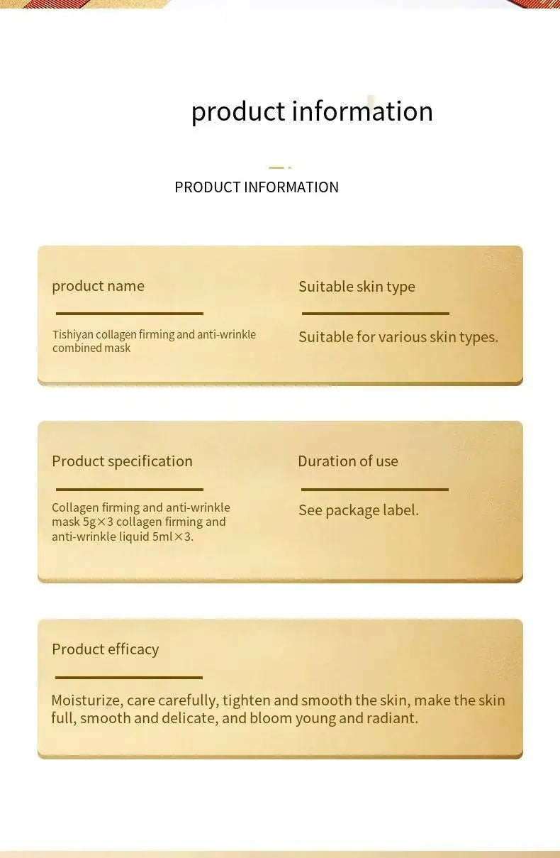 1 Caixa de Máscara em Pó Liofilizado de Peptídeo de Colágeno Set Levanta e Firme o Rosto em V Ácido Hialurônico Clareia, Hidrata e Rejuvenesce a Pele