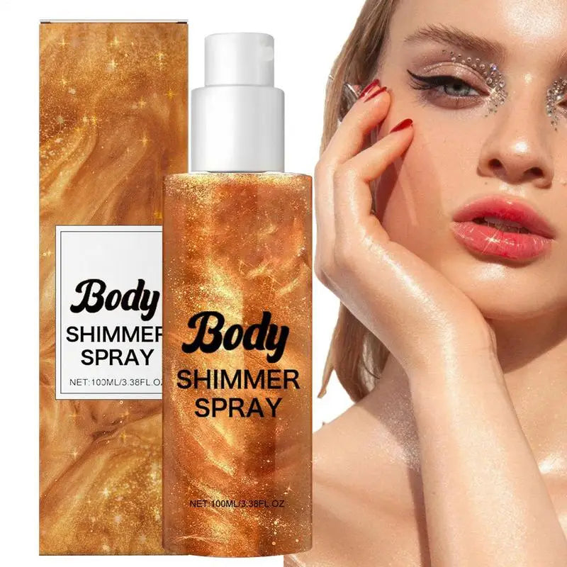 Spray de Brilho Corporal Bronze Iluminador Corporal