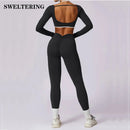 2 Peças Mulheres Treino Conjunto de Ioga Treino Sportswear Roupas de Ginástica Fitness Manga Comprida Crop Top Leggings de Cintura Alta Ternos Esportivos