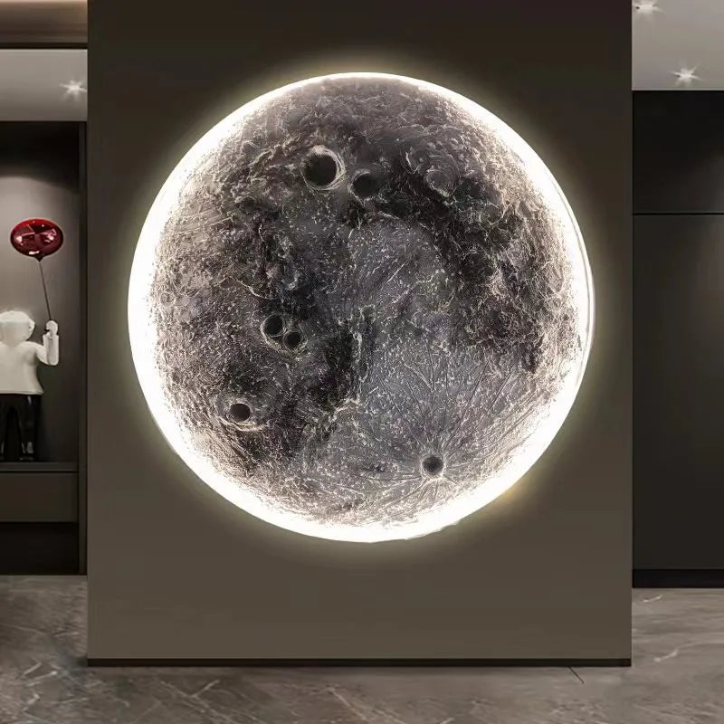 Lâmpada de parede 3D Crater moderna Luxo Redondo Tridimensional Alívio Lua Design Embelezado Decoração de Casa 3 Cor Lâmpada Mural