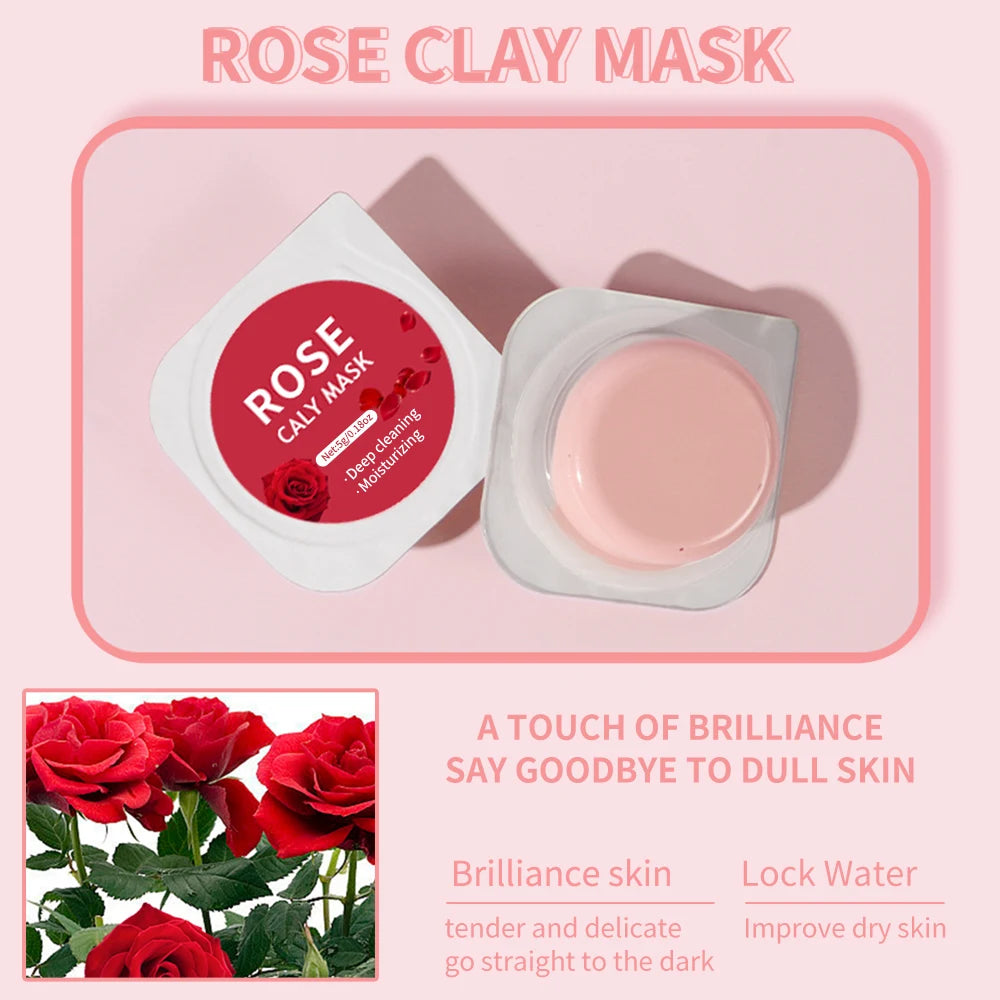 Máscara facial de argila rosa, adequada para cuidados faciais