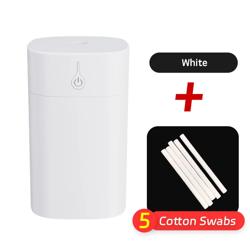 Umidificador de Ar USB Mini 400ml Difusor de Óleo Essencial Aromático para Casa e Carro Difusor Ultrassônico Silencioso com Névoa e Lâmpada LED Colorida