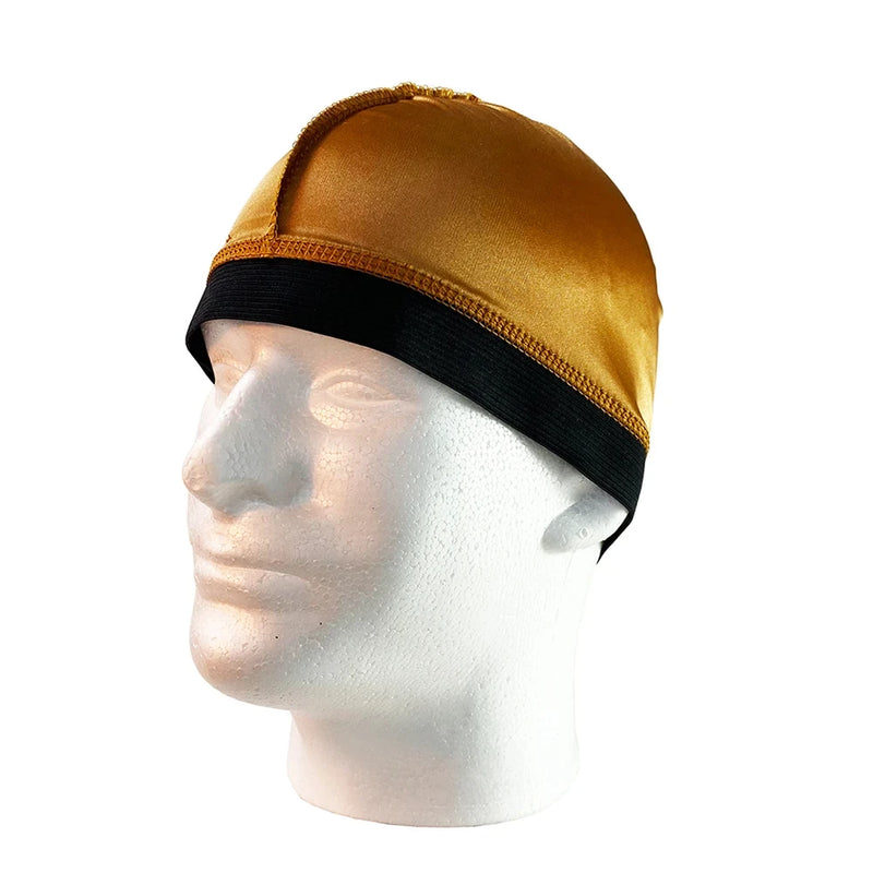 Novo Boné de Cúpula de Seda Unissex Para Homens Elástico Bandanas Durag de Seda Tampa de Peruca Inferior Spandex Boné de Resfriamento Boné de Gorro Baseado em Seda