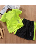 Conjunto de roupas de verão para meninas de bebê respirável esporte futebol jogging camisetas e shorts 2 PCS terno crianças menino Top Bottom Tracksuits
