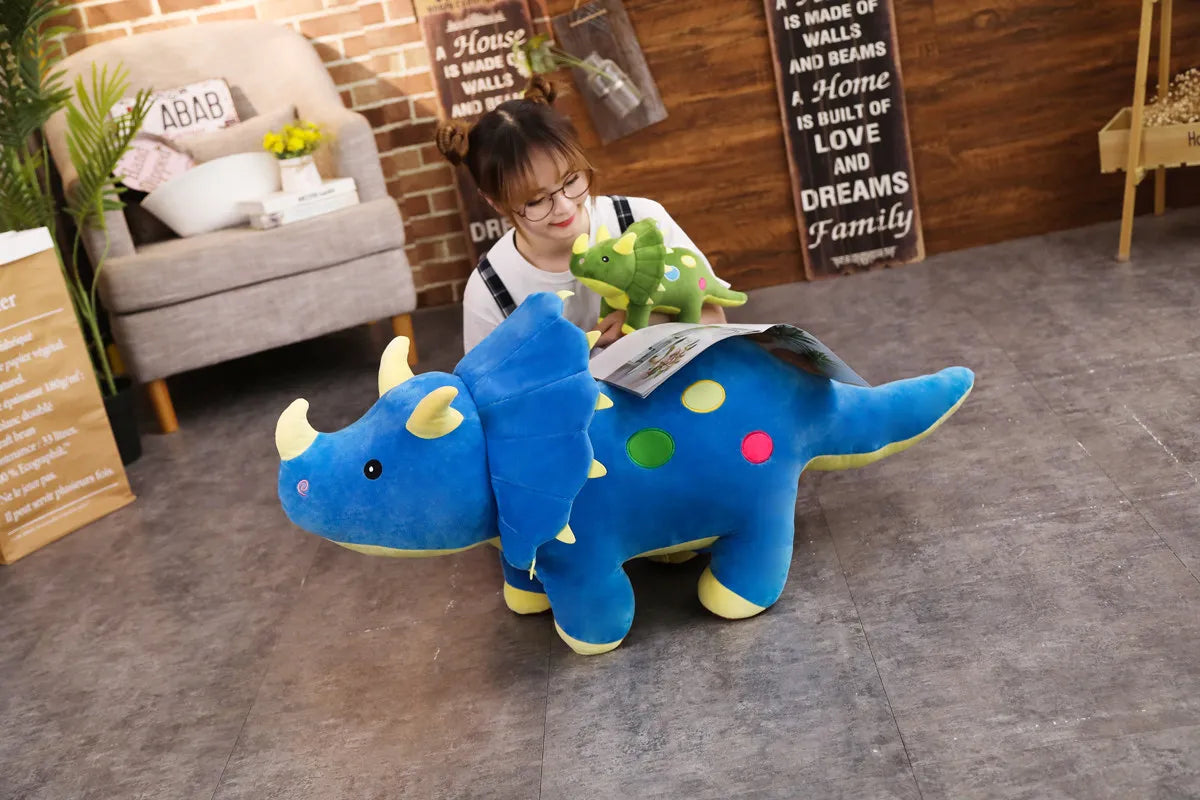 Criativo Grande Pelúcia Triceratops Macio Stegosaurus Brinquedo de Pelúcia Dinossauro Boneca Brinquedo de Pelúcia Crianças Dinossauros Brinquedo Presentes de Aniversário