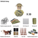 40 pcs/lote ww2 personagens militares wwii soldados do exército blocos de construção montagem de tijolos do exército nacional armas brinquedos para crianças