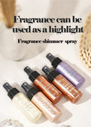 Spray Iluminador com Glitter Perolado, Óleo Loção, Iluminador Líquido para Rosto, Corpo, Pescoço e Cabelo, Brilho Duradouro para Maquiagem