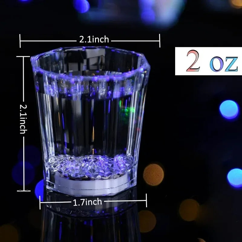 Copos de Shot com Luz LED Flash Copos de Beber Brilham no para Festa Brilham no Escuro Copo de Cola Copo de Cerveja Espumante
