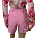 Shorts Femininos Bottoms Hot Pants Verão Chic Cor Sólida Zíper Traseiro Hot Pants Cintura Alta Cor Sólida Zíper Traseiro Slim Shorts