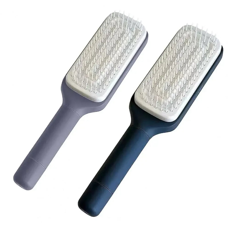 Pente Antiestático para Massagem do Couro Cabeludo com Cabo Longo e Retrátil, Ferramenta de Cabeleireiro para Mulheres
